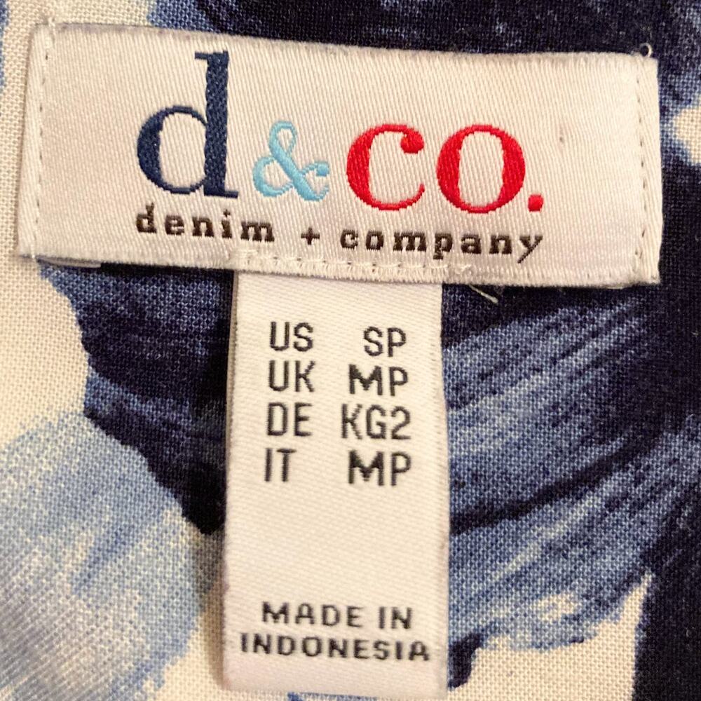 Denim&Co Blue and White Long Sleeve Tunic Size Small Petite EUC - Picture 3 of 9